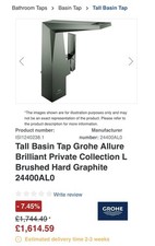 Grohe Allure Private Collection Medium Basin Tap Brushed Hard Graphite XDisplay