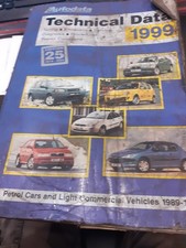 Autodata Technical Data 1999. Covers petrol cars & light commercials 1989-1999.