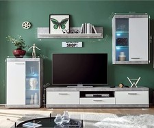 White Grey TV stand display