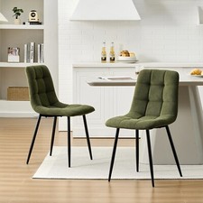 2XGreen Dining Chairs Chenille