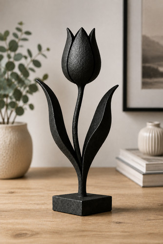 Modern tulip flower sculpture - modern,