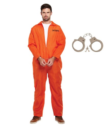 Mens prisoner costume overall - mens,
