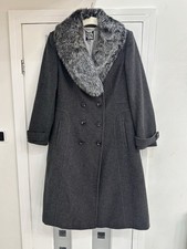 Debenhams Wool Mix Fur Collar