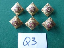 British Army Officer's Rank Badges - Six Pips in Gilding Metal & Enamel - Set Q3