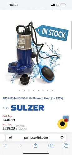Abs mf324 sump pump - sump,