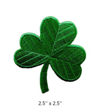   Irish Shamrock Lucky Green Clover Patch, Embroidered Iron-on sew on Patches