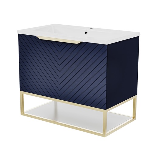 Blue 800mm wall - wall, drawers