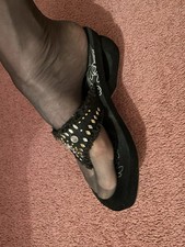 Black Beaded Sandals