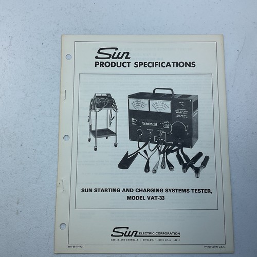 Sun electric vat starting - sun, &