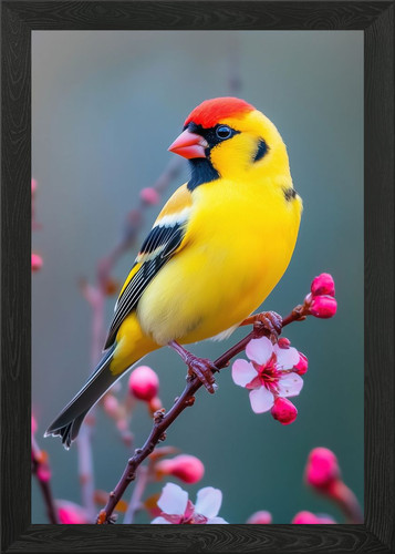 Yellow goldfinch bird - yellow, on