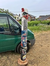 Wooden Hand Made Tribal Eagle American Indian Totem Pole Full Size 6ft