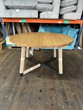 John Lewis Calia 4-6 Seater Round Extending Dining Table, Solid Oak £950 - New