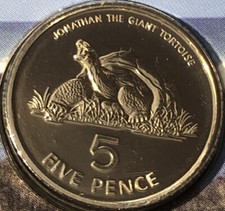 St. Helena 🇸🇭 Ascension Islands Coin 5p 2003 Jonathan Tortoise BUNC From Set