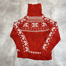 Polo Jeans Ralph Lauren Jumper Womens XL Nordic Fair Ise Knitted Sweater, Orange