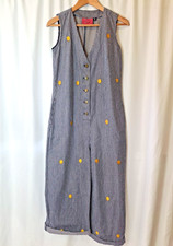 Lazy Oaf x Mr. Men Mr. Happy Stripy Jumpsuit Dungarees 90s Style UK8 C4817