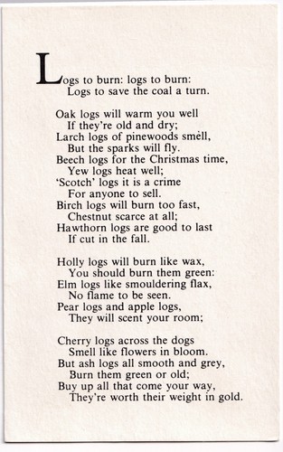Vintage logs burn - burn, poetry