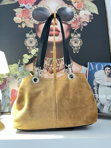 Tan suede shoulder hobo bag - tan,