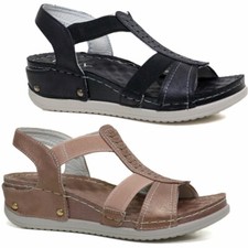 Ladies Womens New Mid Wedge