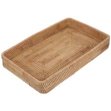 Rattan Tray Multifunctional Wicker Serving Large Rectangle Rectangular