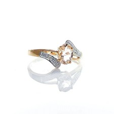 9ct morganite ring diamond - ring,