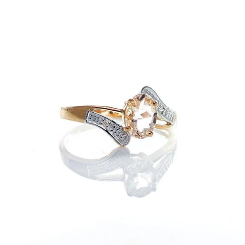 9ct morganite ring diamond - morganite,