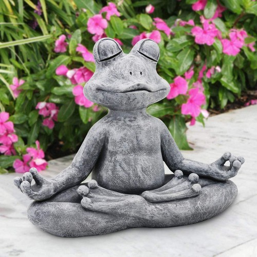 Meditating frog statue resin - meditating,