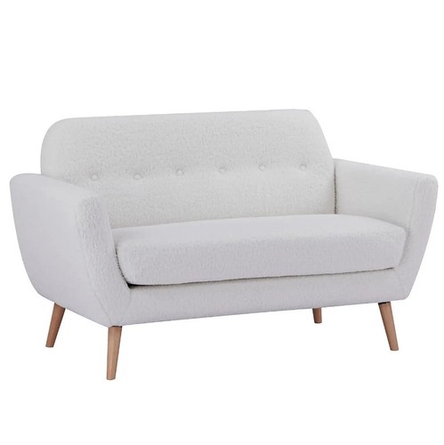 Boucle white two seater - boucle,