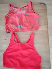 2 x short Tops Size S ExPozay & Janino, Orange. Gym/Running, Exercise. 