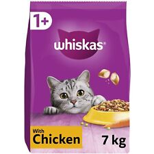 7kg Whiskas 1+ Adult Complete Dry Cat Food Chicken Bulk Pack Cat Biscuits