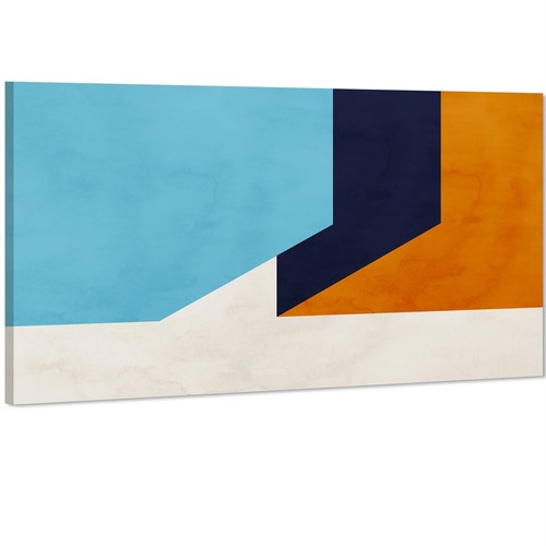 Abstract blue orange triangles - blue,