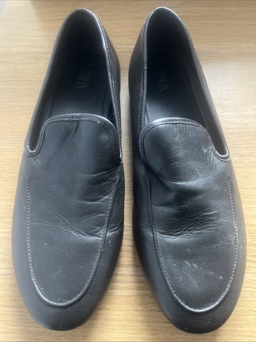 Leather slip loafer shoes - leather,