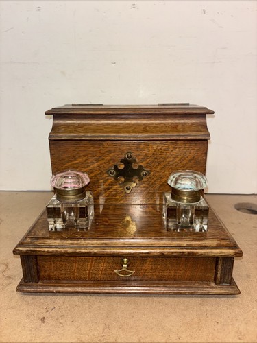 Antique victorian oak desk - victorian,