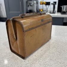 SCARCE ANTIQUE ART NOUVEAU HUNTLEY & PALMERS BISCUIT TIN - 1900'S GLADSTONE BAG