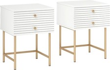 Bedside Cabinets x 2 Bedroom Table Set Pair with Drawers Nightstand Storage Unit