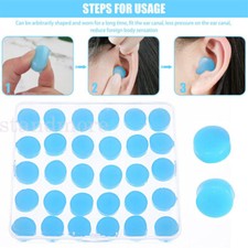 30pcs Soft Silicone Ear Plugs Comfortable Adjustable Sleep Anti Snore Moldable