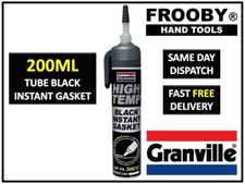 Granville High Temperature Temp BLACK Instant Gasket Silicone Sealant Can 200ml