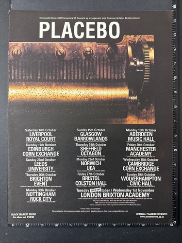 Placebo tour dates - placebo, 15x11"