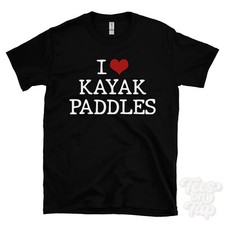 I LOVE KAYAK PADDLES T-SHIRT heart kayaking water sports whitewater adventure