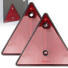 2x SCREW ON RED REFLECTIVE TRIANGLE REFLECTORS FOR IFOR WILLIAMS TRAILER CAR VAN