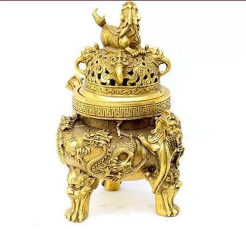 Ancient bronze censer tripod - bronze,