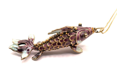 Vintage silver gilt - gilt, enamel