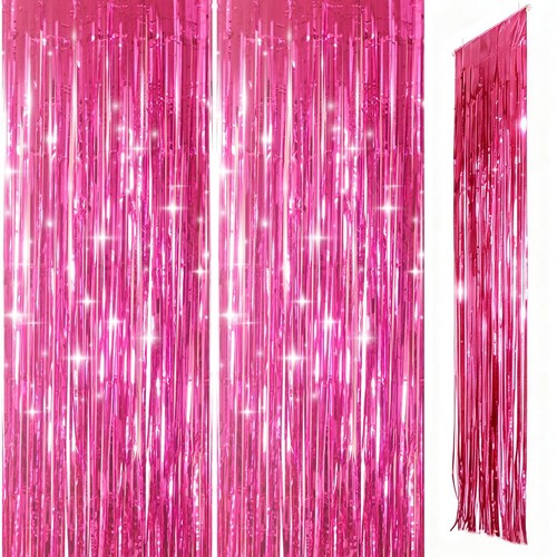 Hot pink foil door - hot, curtain