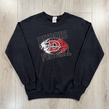 Vintage American Football Sweatshirt Unisex Size S Graphic Print Dubois Beavers