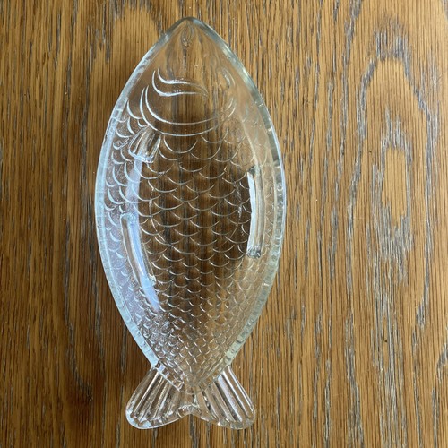 Vintage glass fish dish - fish,