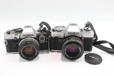 SLR Vintage Film Cameras Inc Minolta X-300 & Olympus OM10 Both w/ Lenses x 2