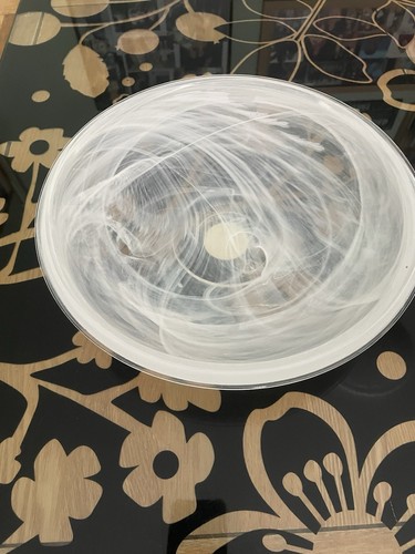 Vintage white opaque swirl - m&s,
