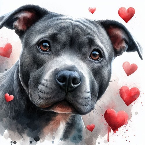 Luxury grey staffie - grey,