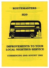 Route H29 Night Bus Timetable