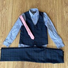 Next Boys Navy Blue Check Suit