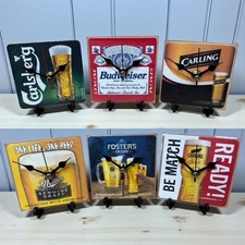 Novelty Handmade Desktop Beer Mat Clocks For Home Bar Man Cave Retro Lager